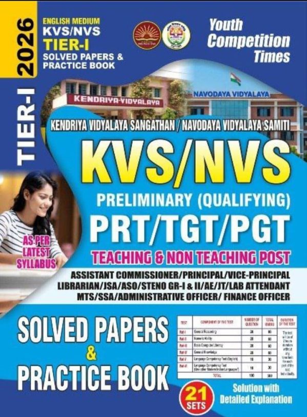 English Medium KVS/NVS Tier-I Solved Papers & Practice Book